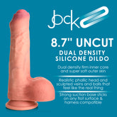 JOCK Dual Density 8.7" Uncut Silicone Dildo w/ Balls